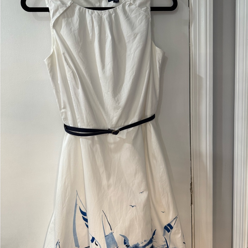Tommy Hilfiger White Dress with Navy Accents
